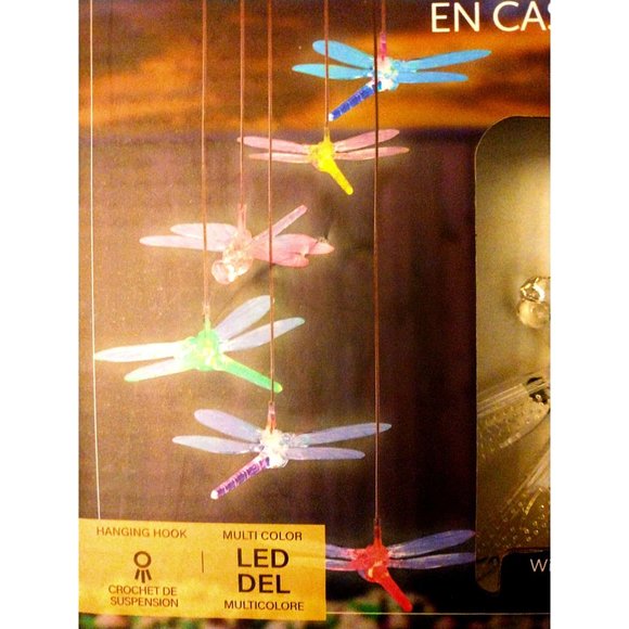 Solar Powered Weatherproof LED Lights Cascading Dragonflies - Picture 2 of 4